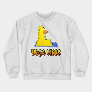 Yoga Vibes Duck Funny Yoga Crewneck Sweatshirt